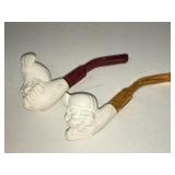 2 Meerschaum pipes, approx 4 inches long