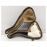 New Meerschaum pipe w/case, approx 5 inches long