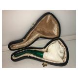 New Meerschaum Lion pipe w/case, approx 4 inches