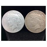 2- Silver Peace Dollars