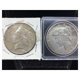 2- Silver Peace Dollars