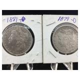 2-Silver Morgan Dollars