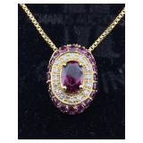 10K Gold necklace with rubuies