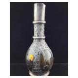 Sterling wrapped bottle 13" tall marked 950 Silve