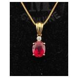 Sterling Genstone pendant necklace