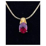 Sterling Necklace with gemstone pendant