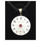 Sterling watch face necklace