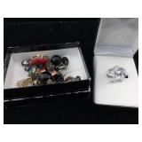 lot of costume pins one butterfly silver