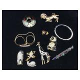 costume jewelry lot pins and broaches