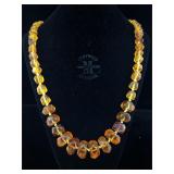 man made amber necklace
