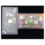 Silver coin collections in cases