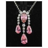 Sterling Silver necklace with gemstones 12 g