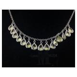 Sterling Silver necklace with gemstones 12g