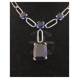 Sterling Silver necklace with gemstones 29g