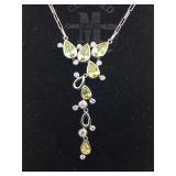 Sterling Silver necklace with gemstones 15g
