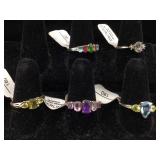 5-Sterling Gemstone silver rings