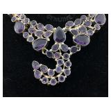 Sterling Large Amethest Gemstone necklace