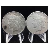 2-Silver Peace Dollars