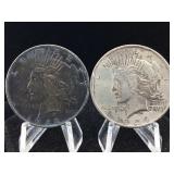 2-Silver Peace Dollars