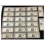 20-Silver certificates $1 Notes