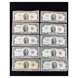 10-Collectible $2 Notes