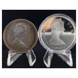 2- Silver Canadian dollars