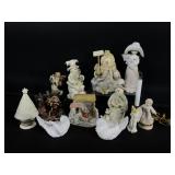 Assorted porcelain figurines and more.