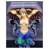 Floating wall shelf of corner hanging. Painted