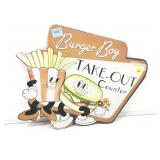 Burger Boy Steel sign. Approx 17x14 in.