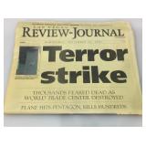 Newspaper.  Review Journal sept 12, 2001. 9-11