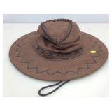 Unmarked western style hat.