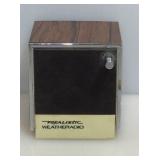 Realistic weather radio cube simulated walnut