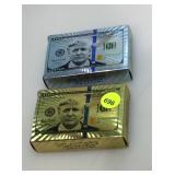 Metallic novelty card decks.