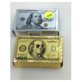 Metallic novelty card decks.