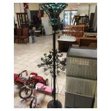 Floor lamp w/slag glass top, approx 6 ft tall