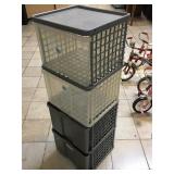 Modular stacking plastic organizer