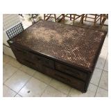 Wicker coffee table w/drawers, need some TLC