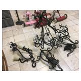 Metal chandelier w/matching sconce and more