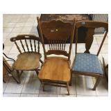 3 wood chairs - see photos