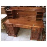 Wood desk w/hutch, approx 4.5 ft long