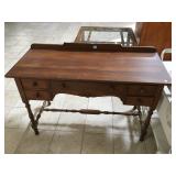 Vintage vanity w/trifold mirror, approx 4 ft long