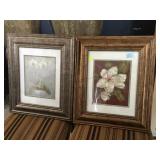 Pair of framed prints, approx 1.5 ft long