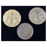 Error 1939 Canada penny, spread under the leaf