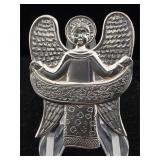 Sterling MF angel brooch. 13.3 g