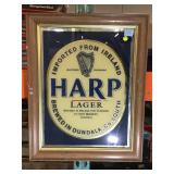Harp Lager Wood framed sign