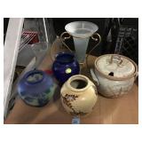 Ceramic and glass pots and vases