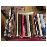 Tub of books and seven DVDs