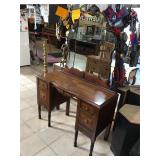Antique Vanity w/mirror, approx 4 ft long