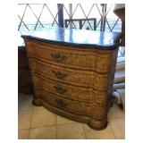 Wood dresser w/marble top, approx 3.5 ft long