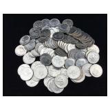 100 half dollar coins. Face value: $50